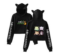 Womens Girls Anime Cosplay Sweatshirt Miss Kobayashi's Dragon Maid Long Sleeve Hoodie Kanna Kamui Cat Ear Pullover for Tohru Fans
