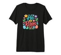 Women's Girls Easter Gift He is Risen Christian Religious Premium T-Shirt