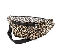 Womens/Girls Fashion Brown Leopard Print Zip Carrier Lightweight Bum Bag With Pocket Compartments