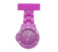 Women's Girls' Fashion Nurse Clip-on Fob Brooch Lapel Hanging Pocket Watch for Hospital Doctor (Purple)
