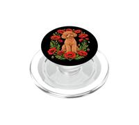 Womens Girls Flowers Apricot Mini Miniature Toy Poodle Lover PopSockets PopGrip for MagSafe
