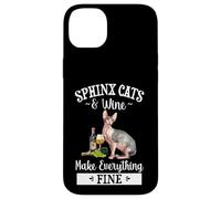 Womens Girls Funny Wine Fine Sphinx Cat Lover Case for iPhone 14 Plus