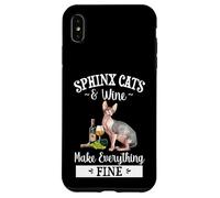 Womens Girls Funny Wine Fine Sphinx Cat Lover Case for iPhone XS Max