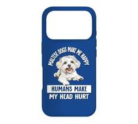 Womens Girls Humans Make My Head Hurt Happy Maltese Lover Case for iPhone 17 Pro