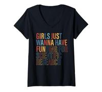 Womens Girls Just Wanna Have FUNding for Scientific Research Quote V-Neck T-Shirt
