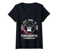 Womens Girls Just Want To Have Fundamental Rights V-Neck T-Shirt