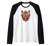 Womens Girls Kids Colorful Mandala Fennec Fox Lover Raglan Baseball Tee