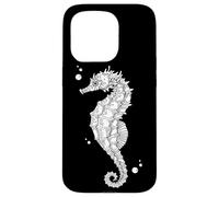 Womens Girls Kids Retro Vintage Illustration Seahorse Case for iPhone 15 Pro