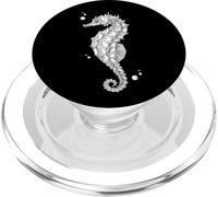 Womens Girls Kids Retro Vintage Illustration Seahorse PopSockets PopGrip for MagSafe