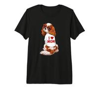 Womens Girls Love I Heart Mom Cavalier King Charles Spaniel Premium T-Shirt