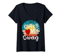 Women's Girls Love My Swag V-Neck T-Shirt
