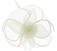 Womens Girls Mesh Fascinator Hat Headwear with Big Flowers Feather Veil Wedding Party Hat Fascinator Hair Clip Headwear
