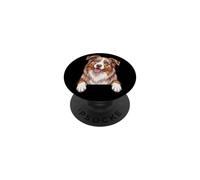Womens Girls Mom Pocket Aussie Red Merle Australian Shepherd PopSockets Adhesive PopGrip