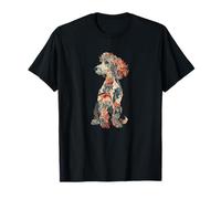 Womens & Girls Multicolored Cute Folk Art Poodle Lover T-Shirt