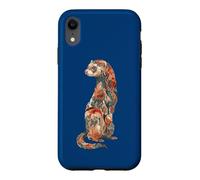 Womens Girls Multicolored Floral Folk Art Ferret Lover Case for iPhone XR