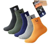 Women's Girls Novelty Funny Crew Socks,Crazy Cute Embroidered Pattern Ankle Sock Cotton,Women's Gift, 5pairs-halloween Socks, One size