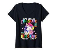 Women's Girls So Long 7th Grade 8th Grade Here I Come Graduation V-Neck T-Shirt