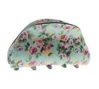 Womens Girls Strong Bridal Wedding Party Bridesmaid Birthday Hair Accessories Bulldog Crab Octopus Jaw Medium Butterfly Grip Hair Claw Clamp Clip Oval Round Floral English Garden Print Turquoise
