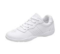 Women's Girls Training Cheerleading Dance Shoes Lace-Up Sport Sneakers Yoga Gymnastics Training Competition Dance Sneakers White 38