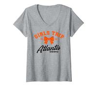 Women's Girls Trip Atlantis Bahamas 2026 Birthday Squad Vacation V-Neck T-Shirt