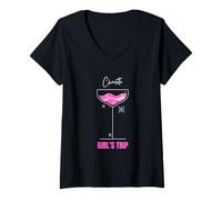 Womens Girls Trip Beach Drink Charlotte North Carolina V-Neck T-Shirt