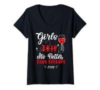 Women's Girls Trip Better Than Therapy 2026 Las Vegas Womens Weekend V-Neck T-Shirt