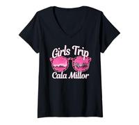 Women's Girls Trip Cala Millor Mallorca Bachelorette Women Trip V-Neck T-Shirt