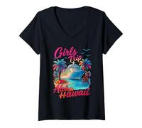 Womens Girls Trip Cruise Aloha Hawaii 2026 Matching Family Cruise V-Neck T-Shirt