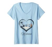 Womens Girls Trip Cruise Vacation Travel Montana V-Neck T-Shirt