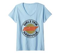 Womens Girls Trip Nashville Travel V-Neck T-Shirt