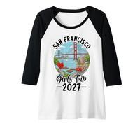 Womens Girls Trip San Francisco 2027 Vacation Raglan Baseball Tee