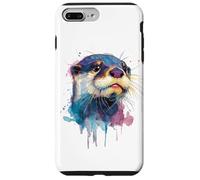 Womens Girls Watercolor Paint Illustration Sea Otter Lover Case for iPhone 7 Plus/8 Plus