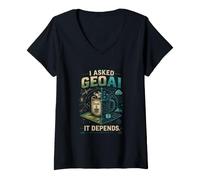 Women's GIS AI Mapping Data Science Digital Twin V-Neck T-Shirt