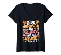 Womens Give Jehovah The Glory Due His Name Jehovah's Witness JW V-Neck T-Shirt