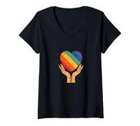 Womens Give Love LGBT V-Neck T-Shirt