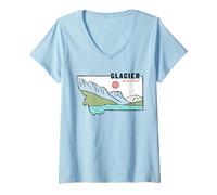 Womens Glacier National Park Montana V-Neck T-Shirt
