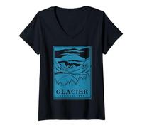 Womens Glacier National Park Montana V-Neck T-Shirt