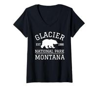 Womens Glacier National Park V-Neck T-Shirt