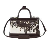 Women's Glad Stone Bag Stylish Cow Hair On Hide Real Leather Shoulder Hand Bag 8080 (Brown, Medium)