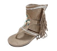 Womens Gladiator Boots With Clip Toe, Vintage Open Toe Sandal Boots For Womens, Boho Country Fashion Booties, Sparkly Rhinestone Decor Shoes for Daily City Walking, Mall Shopping