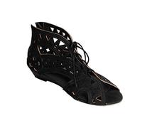 Women's Gladiator Sandals UK Sale Clearance, Ladies Wedge Sandal Lace Up Platform Shoes Cut Out Back Zip Up Sandals Open Toe Vintage Shoe Hollow out Roman Sandals Orthopedic Slippers Wide Fit