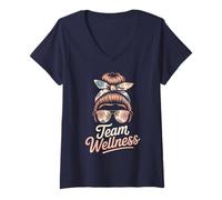 Women's Glam Team Wellness P.E Gym OT Nurse Expert PTA Workout Coach V-Neck T-Shirt