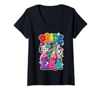 Women's Glamasaurus Rex Pride Era V-Neck T-Shirt