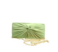 Womens Glamour Mini Satin Twist Front Box Clutch Bag (Olive)