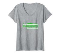 Women's Glasgow is Green and White V-Neck T-Shirt, Heather Grey, Large
