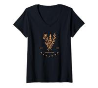 Womens Glasgow Scotland Meadow Print/Glasgow UK V-Neck T-Shirt