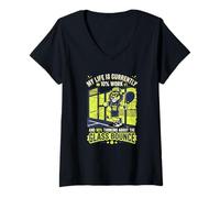 Women's Glass Bounce Ironic Padel Tournament Player V-Neck T-Shirt