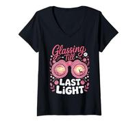 Women's Glassing Till Last Light Bow Hunting Archery V-Neck T-Shirt