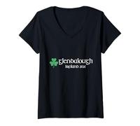 Women's Glendalough Co Wicklow Ireland 2026 Shamrock V-Neck T-Shirt