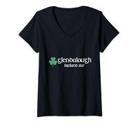 Women's Glendalough Co Wicklow Ireland 2027 Shamrock V-Neck T-Shirt